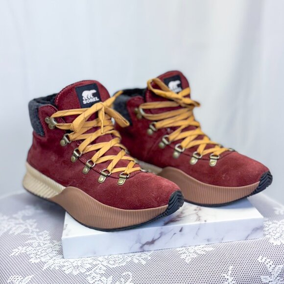 Sorel Out N About III Conquest WP Waterproof Boots Red Black - Picture 10 of 14